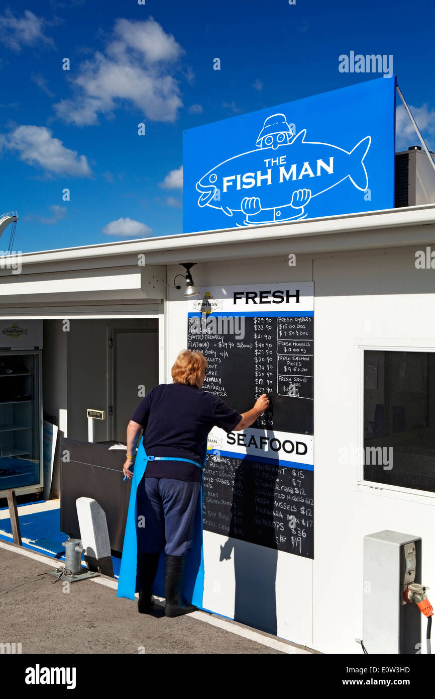 Hobart Australia / The Fish Man fish punt at Hobart`s Constitution Dock